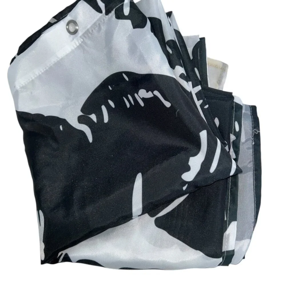 Black LIPS white shower curtain NEW